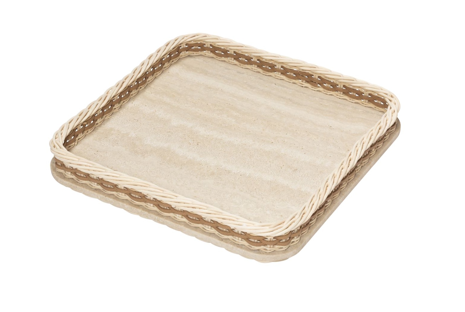 Pigment France, Orsay travertine trays, Square tray, small