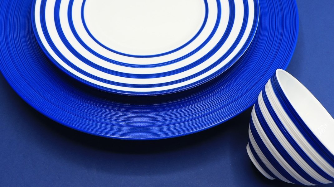 J.L Coquet Hémisphère Royal Blue dinnerware collection J.L Coquet Hémisphère Royal Blue dinnerware collection