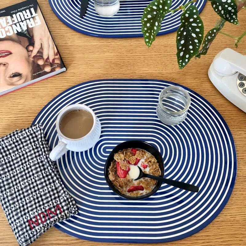 Von Gern Home, Stripe placemats and coasters, Stripe placemat, navy & white stripes