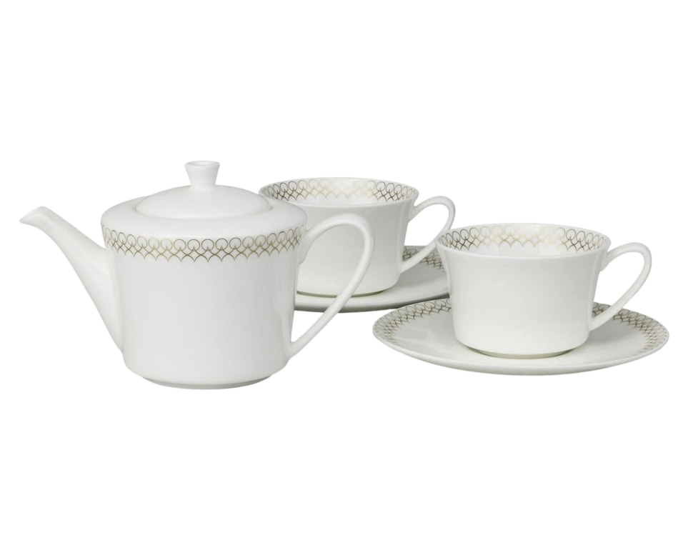 Rosenthal, Jade Glam, Teapot set with 2 tea cups and saucers