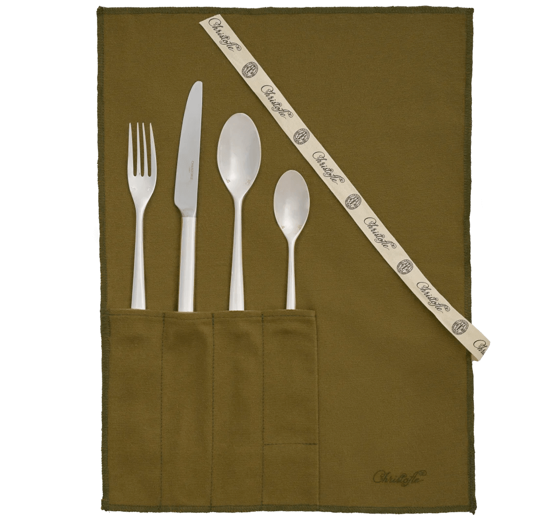 Christofle, Mood cutlery, silver plated, La trousse, individual cutlery set, 4 pieces