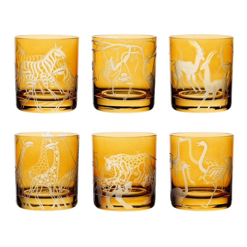 Artel, Safari double old fashioned tumblers, Double old fashioned tumbler, giraffes
