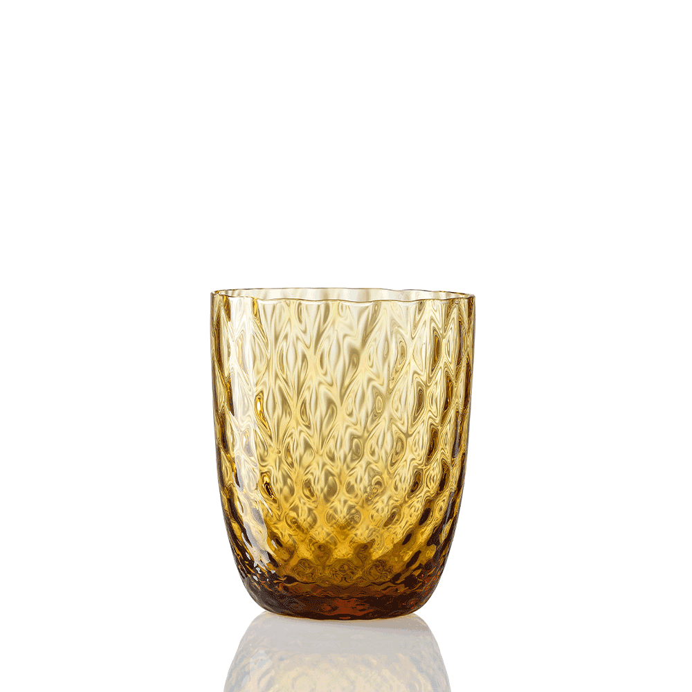 Nason Moretti, Idra glasses, Water glasses set of 6, amber