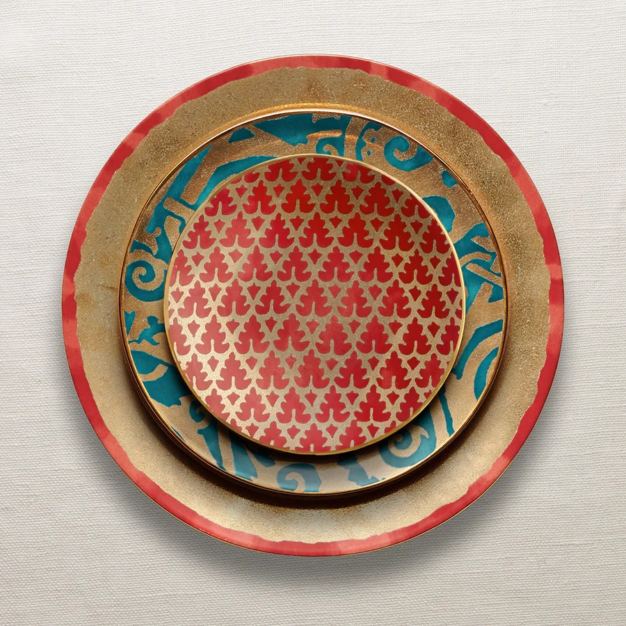 L'Objet, Fortuny, Set of 4 Maori dessert plates
