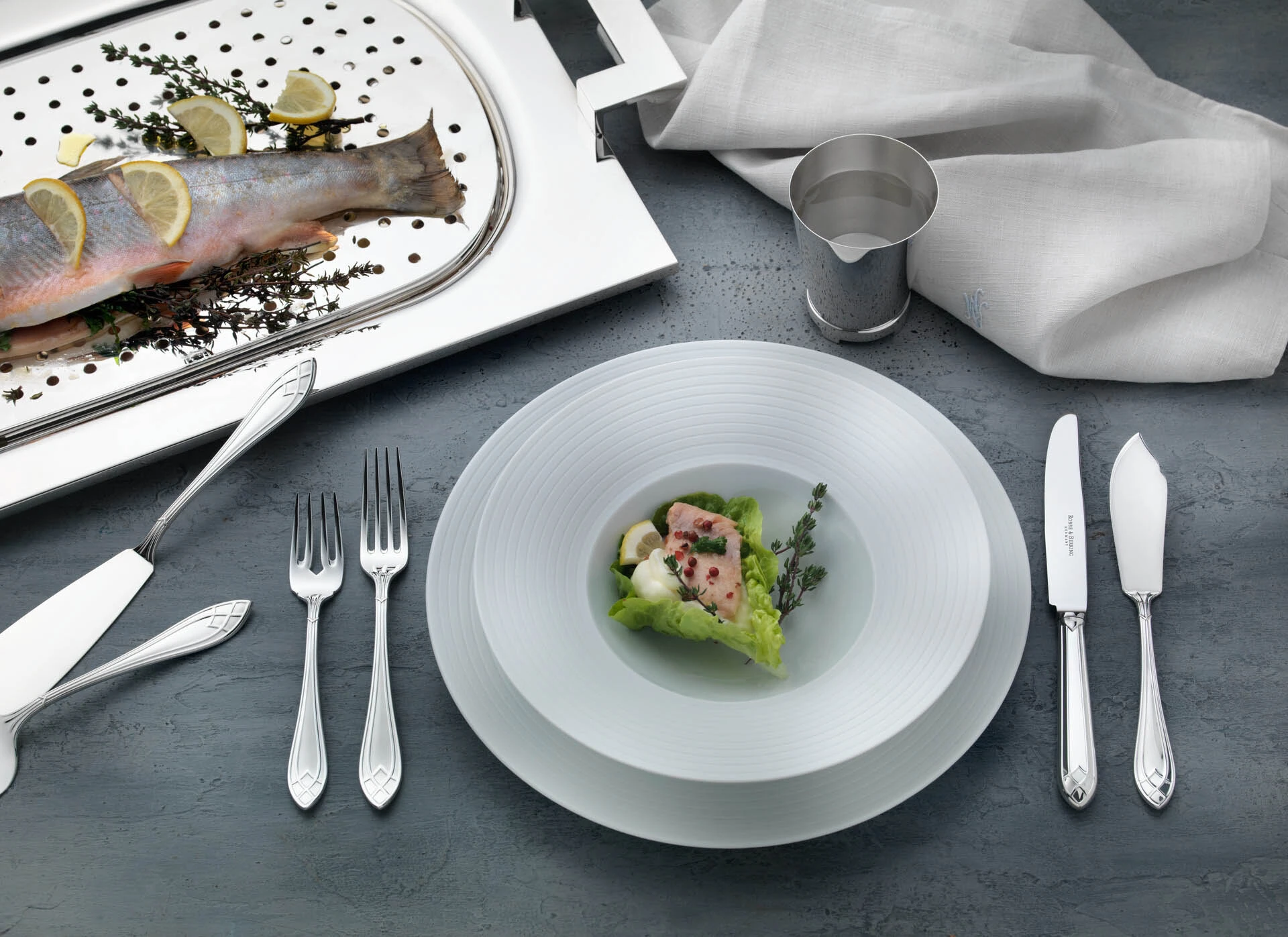 Robbe & Berking, Arcade cutlery, sterling silver, Longdrink spoon