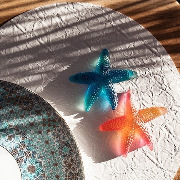 Daum, Mer de Corail sculptures, Amber red starfish