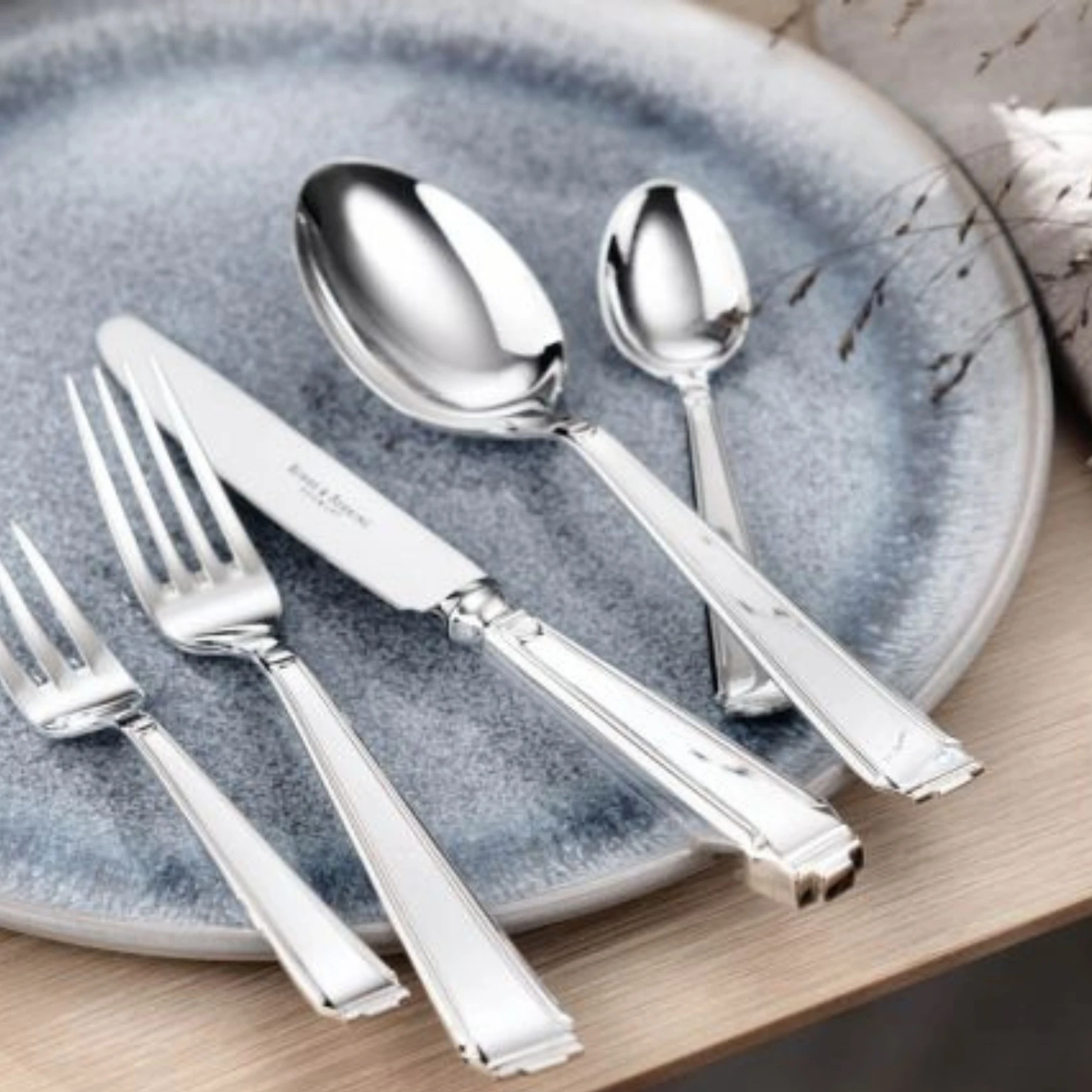 Robbe & Berking, Art Deco cutlery, sterling silver, 30-piece set