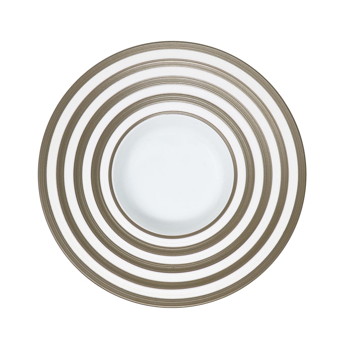 J.L Coquet, Hémisphère Grey Metallic, Rim soup plate, large