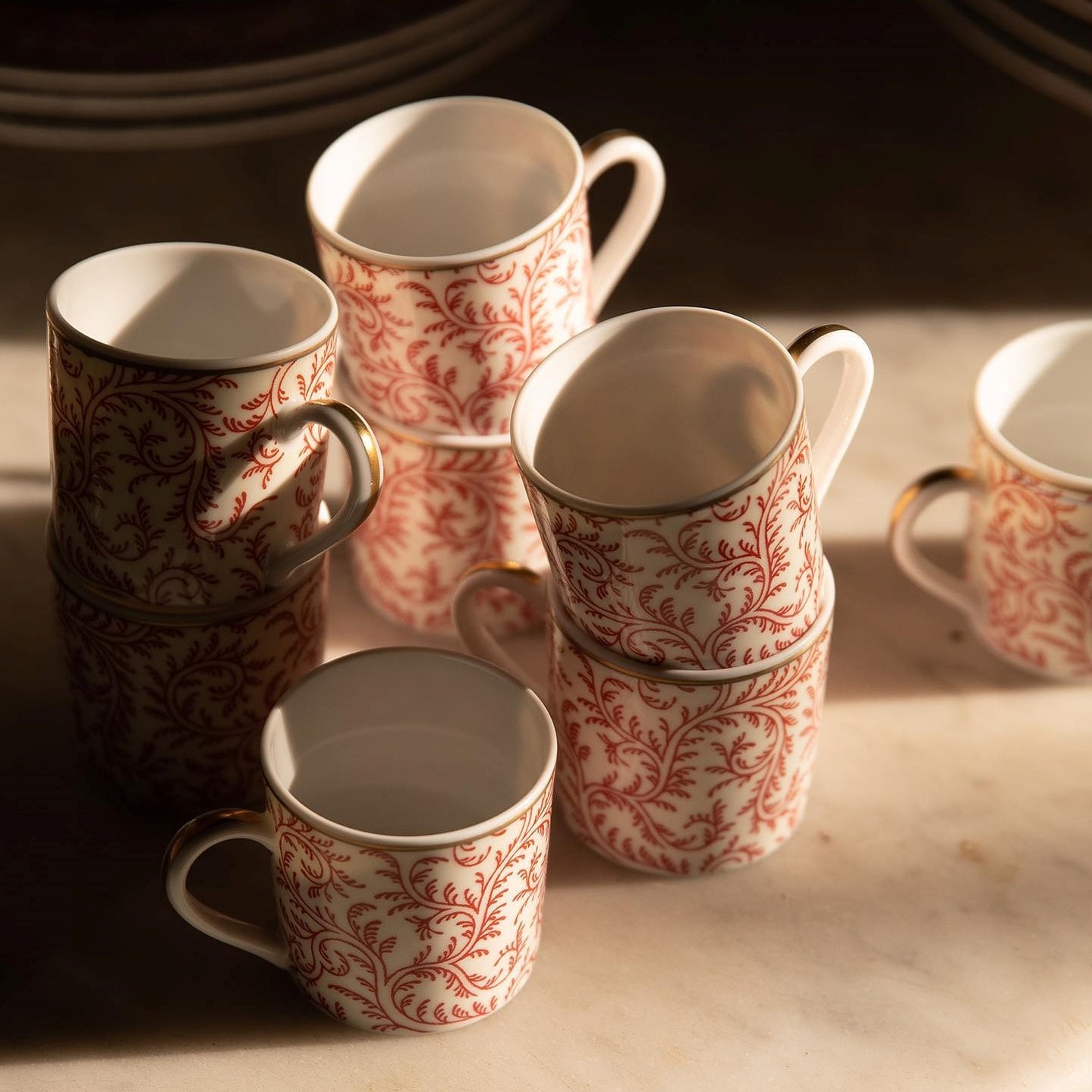 Bernardaud, Braquenié, Set of 2 moka cups and saucers