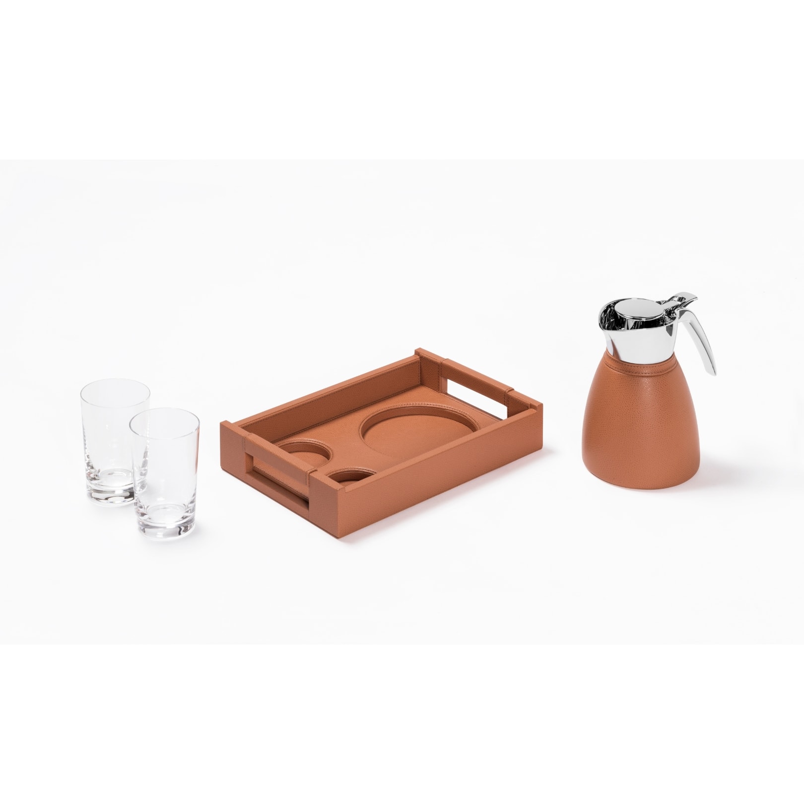 Pigment France, Beaubourg nesting tray set, Tray set for chantilly carafe & two glasses, small