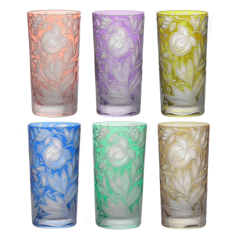 Artel, Verdure highball glasses, Highball glass, salmon