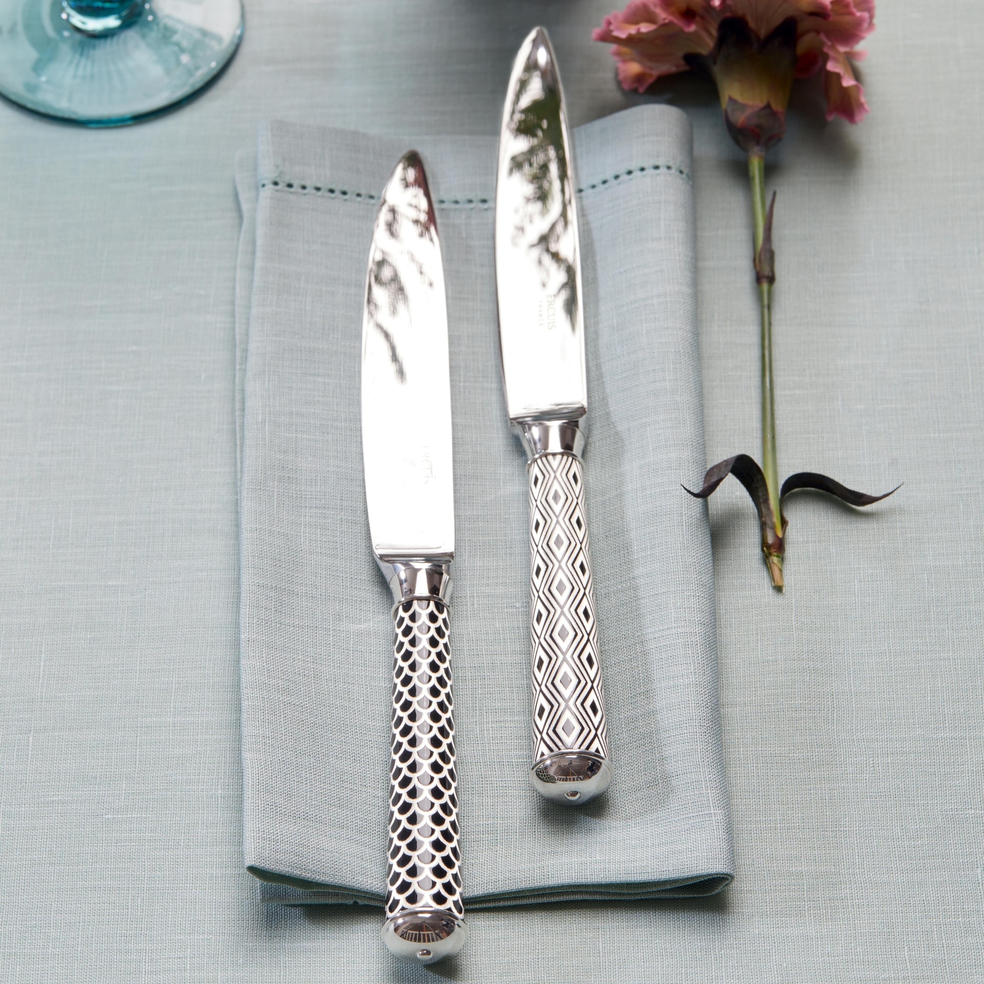 Ercuis, Arts decoratifs coupole navy blue, Dessert knife