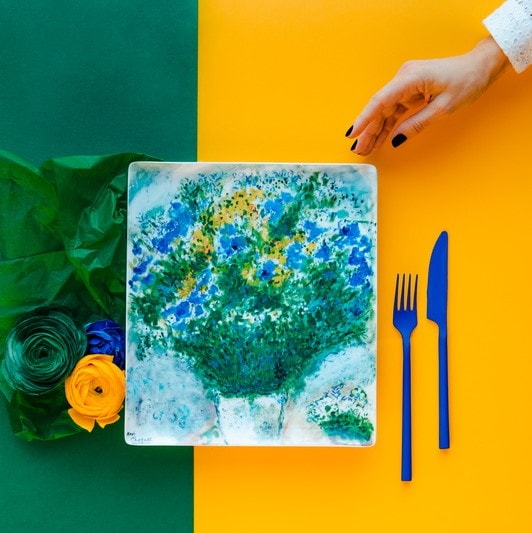 Bernardaud, Les Bouquets de Fleurs - Marc Chagall, Rectangular tray