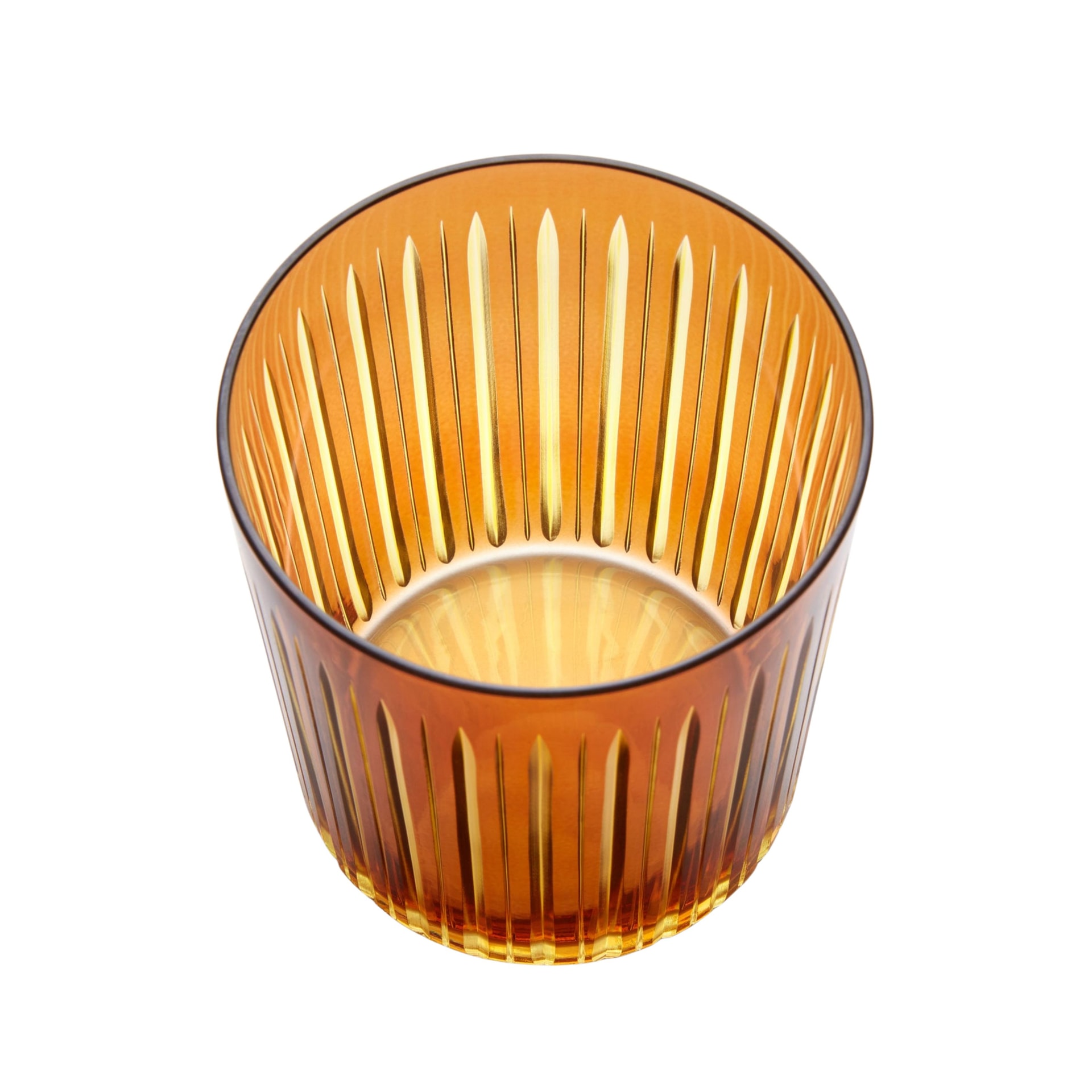 L'Objet, Prism, Set of 4 double old fashioned glasses, amber