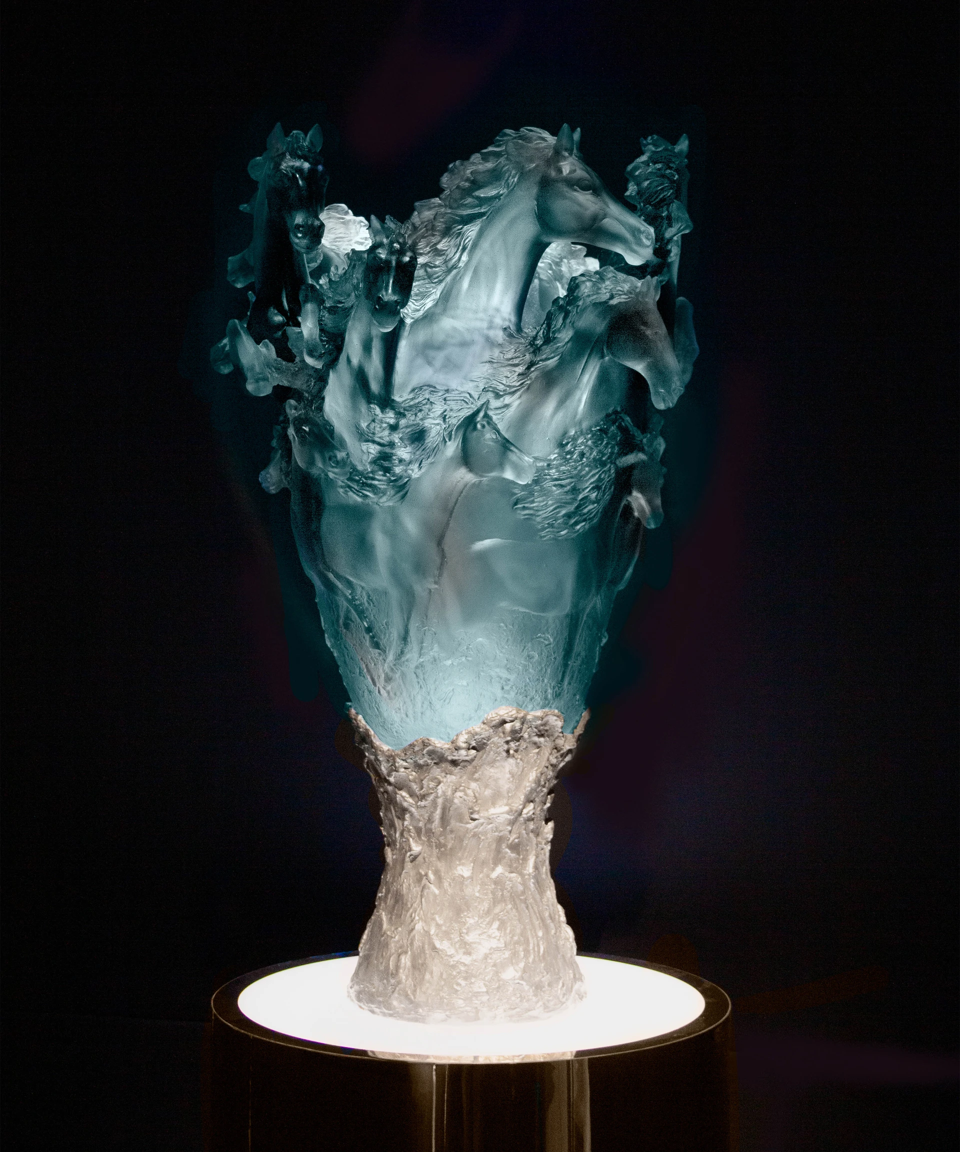Daum, Cavalcade, Cavalcade Blue Grey Prestige Vase