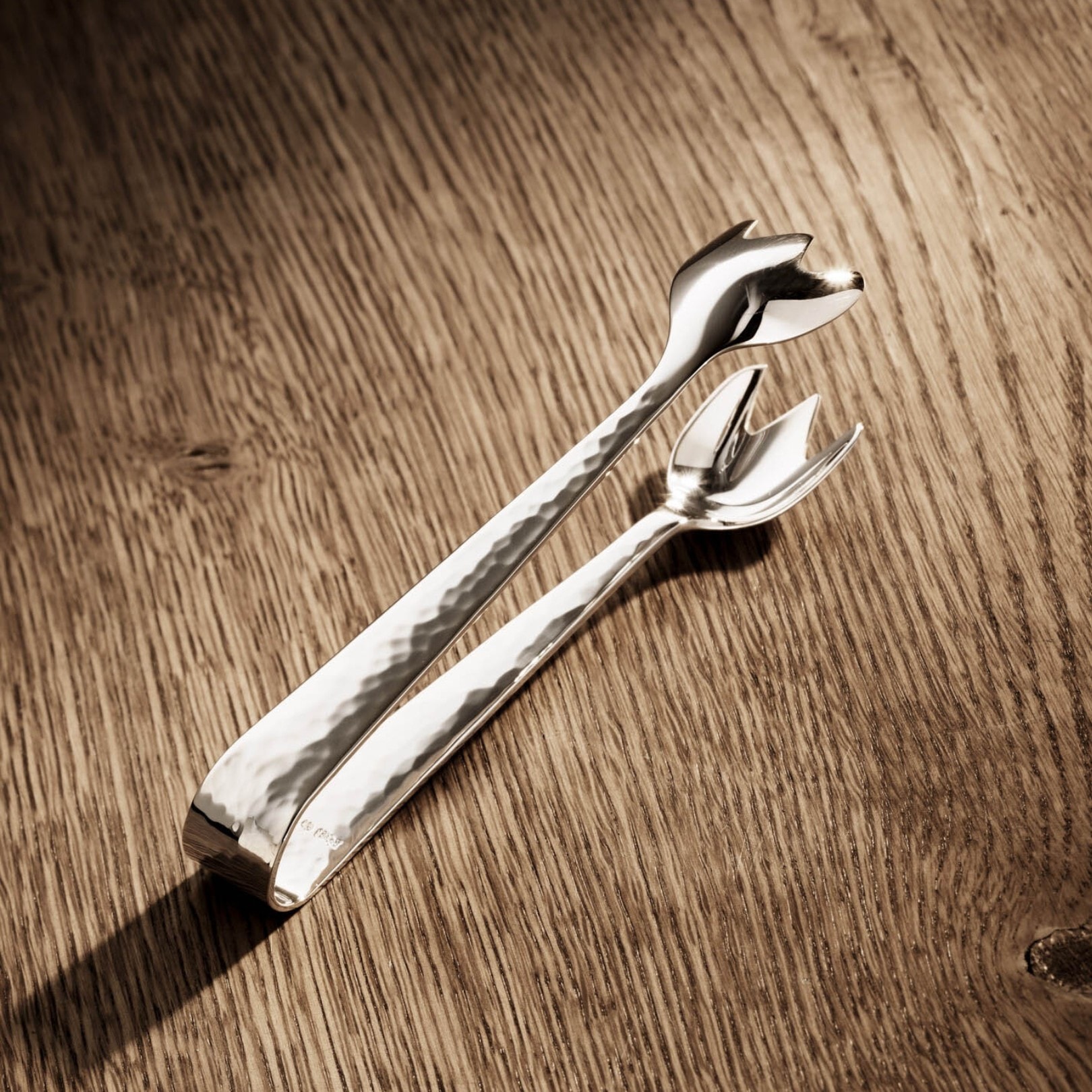 Robbe & Berking, Martelé cutlery, Silver plated, Ice tongs