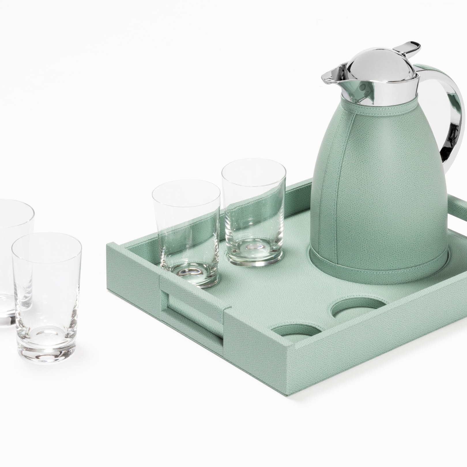 Pigment France, Beaubourg nesting tray set, Tray set for chantilly carafe & four glasses, large