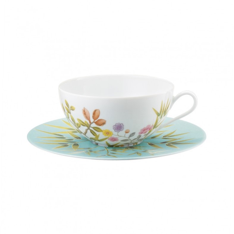 Raynaud, Paradis, Gift box 2 sets tea extra (white cups and turquoise saucers)