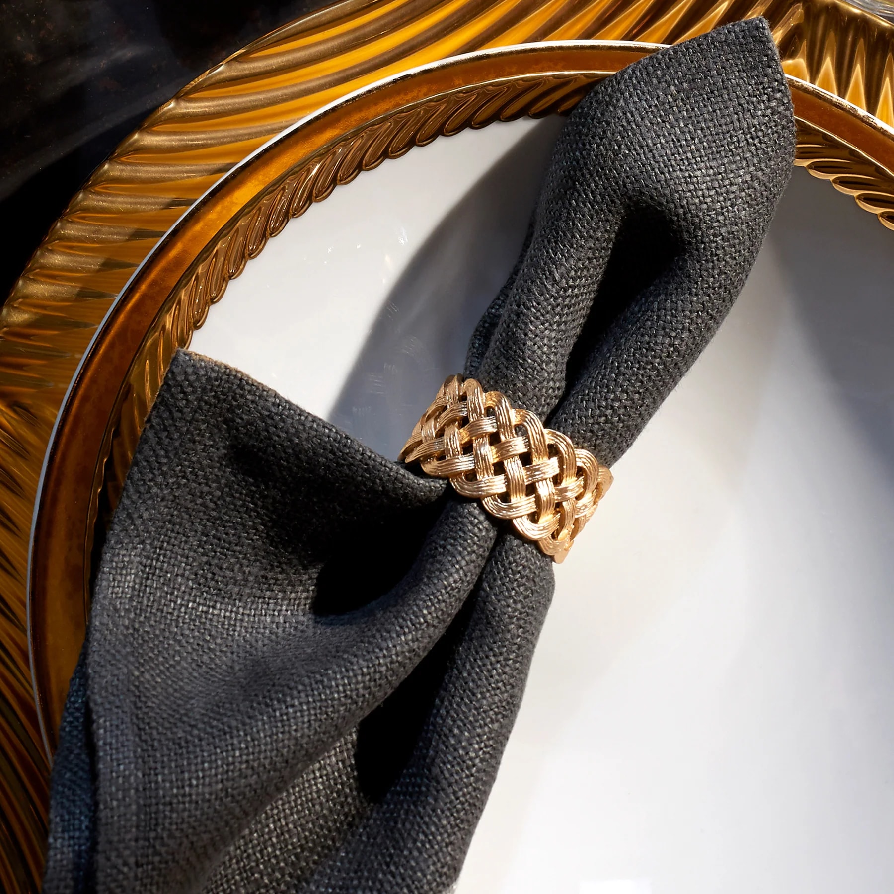 L'Objet, Napkin Jewels, Braid Napkin rings, set of 4