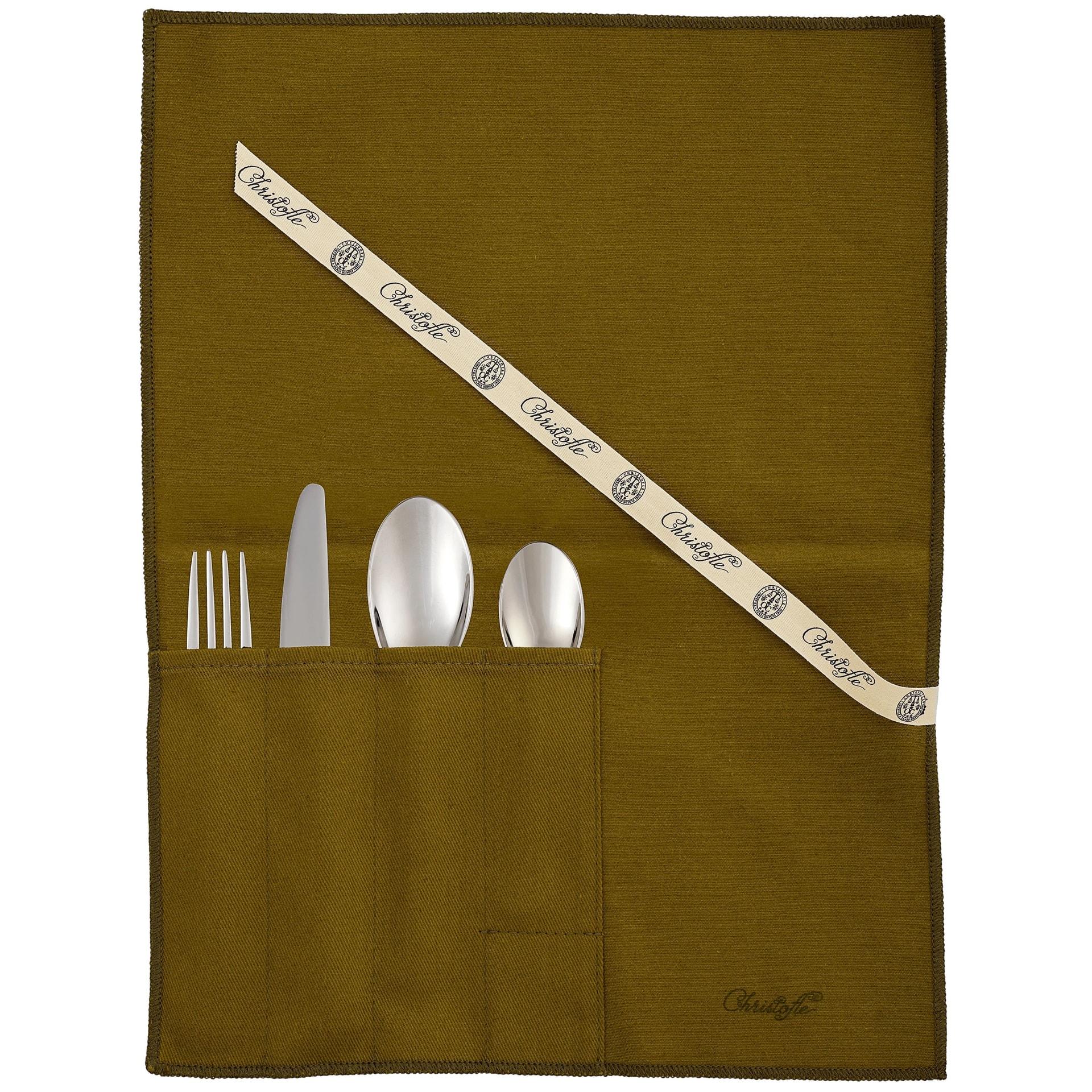 Christofle, L'âme de Christofle, stainless steel, La trousse with individual place settings (4 pieces)