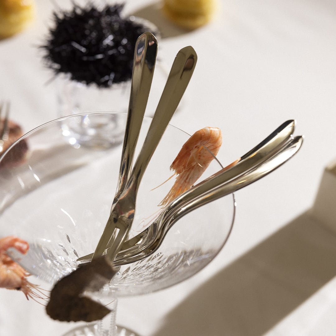 Christofle, Infini cutlery, Cocktail fork Infini Silver plated