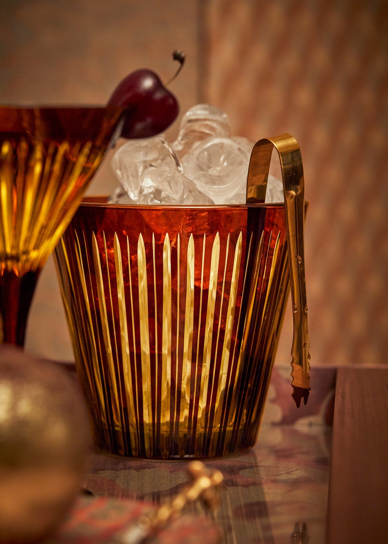 L'Objet, Prism, Ice bucket & tongs, amber