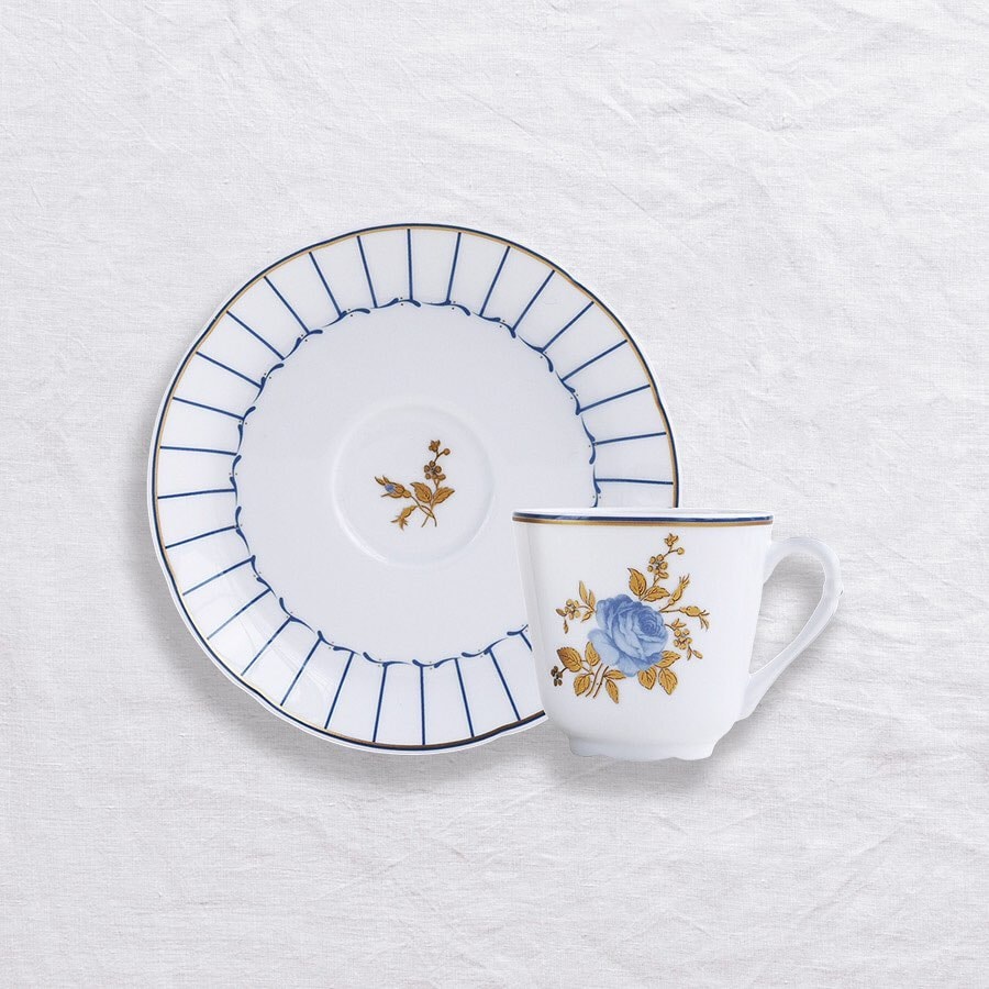 Bernardaud, Brocante, Set of 4 coffee cups and saucers