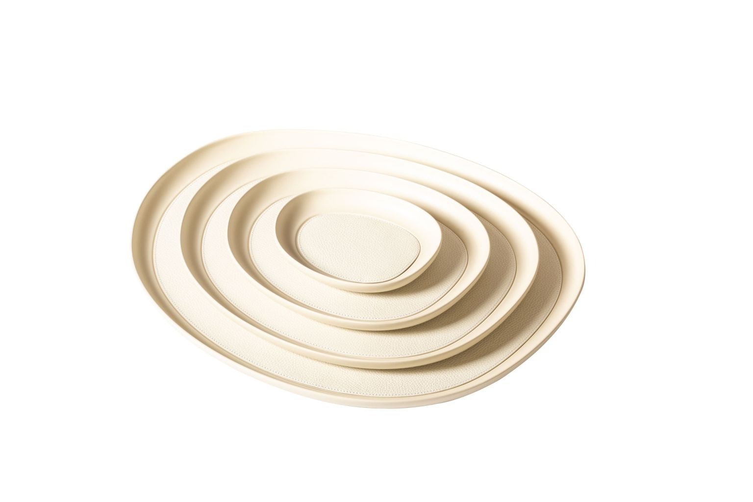 Giobagnara, Maris aluminium trays by Kelly Wearstler, Medium round tray, ivory