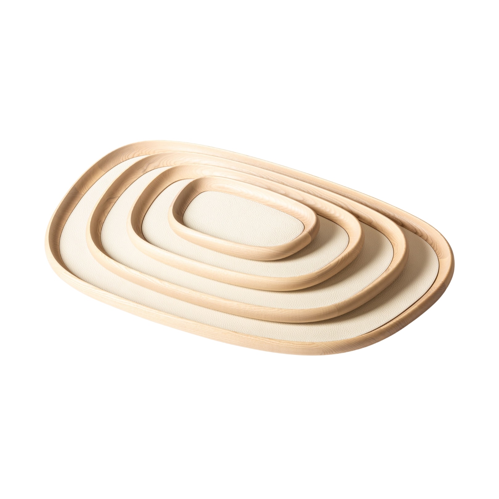 Giobagnara, Maris wood trays by Kelly Wearstler, Medium rectangular tray, ivory