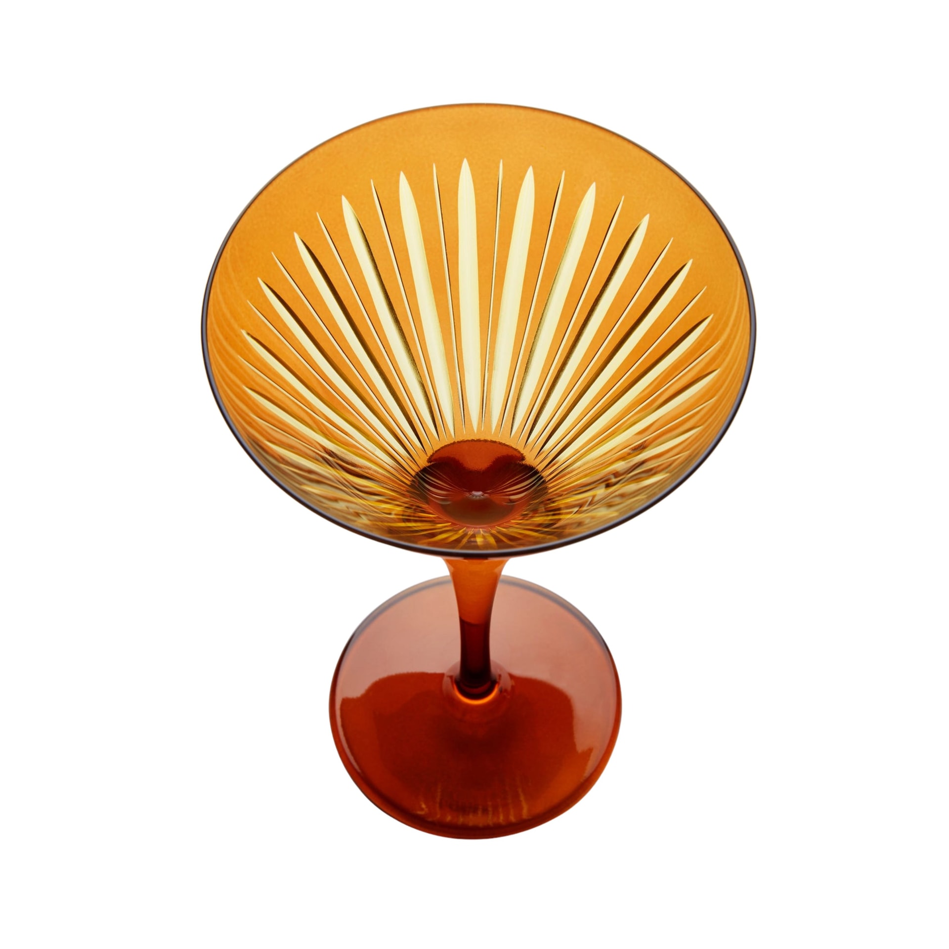 L'Objet, Prism, Set of 4 martini glasses, amber
