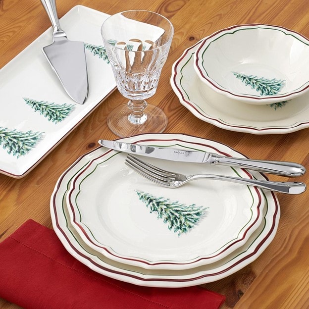Gien, Filet Noël, Dessert plates, set of 4