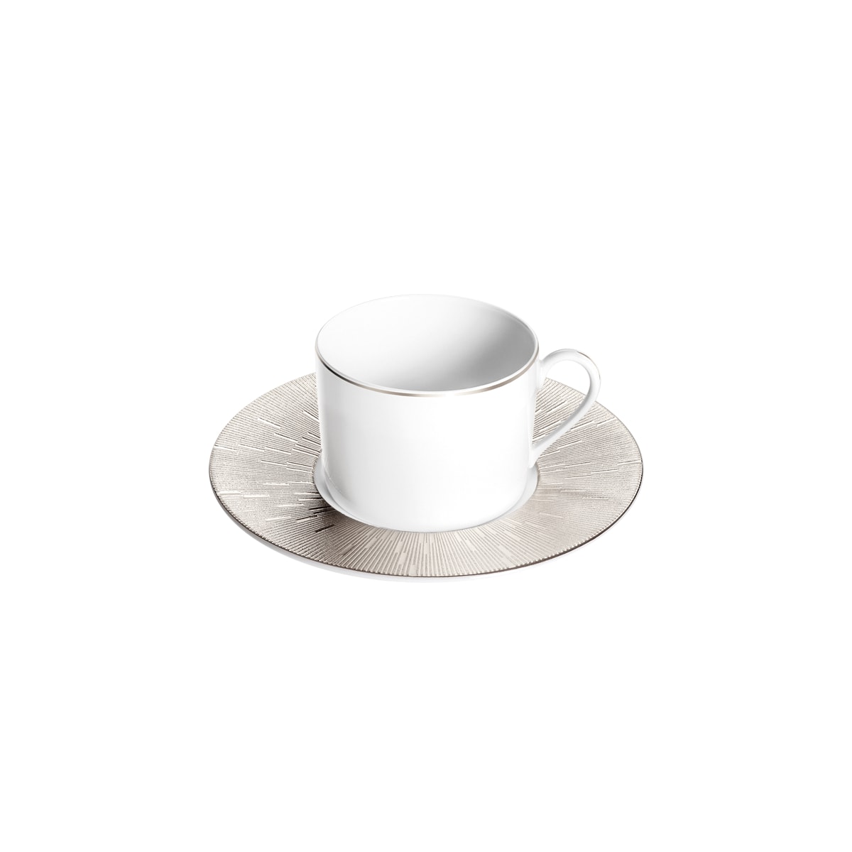 Haviland, Infini platinum, Set of 4 teacups and saucers