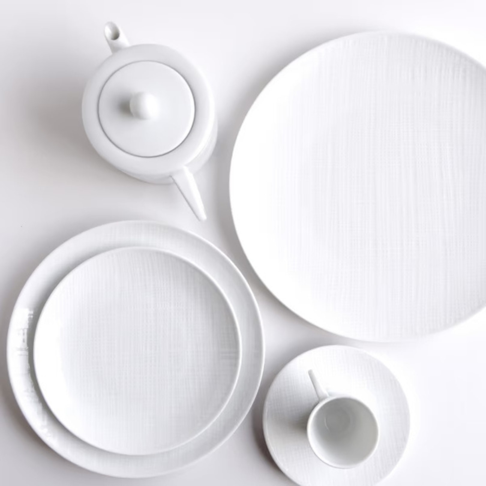 Bernardaud, Organza White, Breakfast cup and saucer