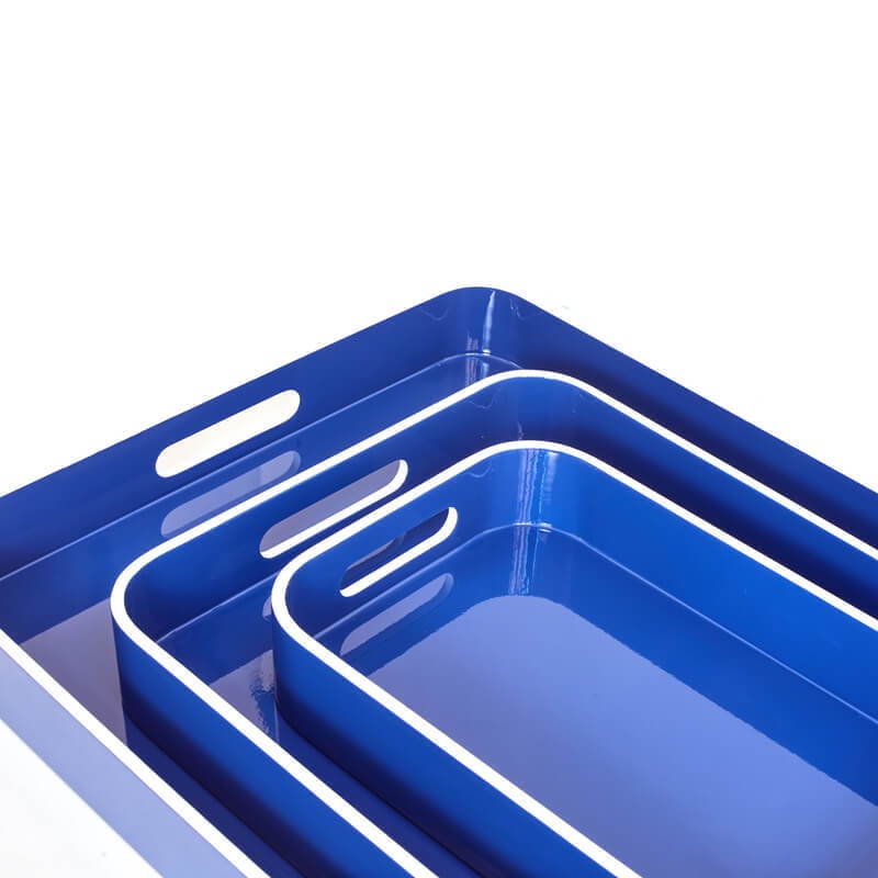 Von Gern Home, Trays and boxes, Small tray, navy & white edge