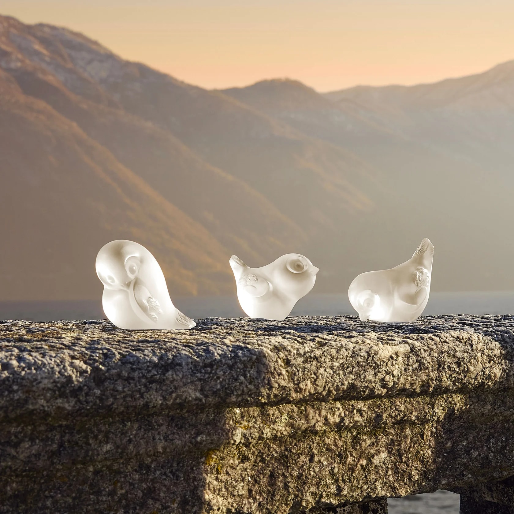Lalique, Air Piou-Piou, Bird sculpture, wing up, clear