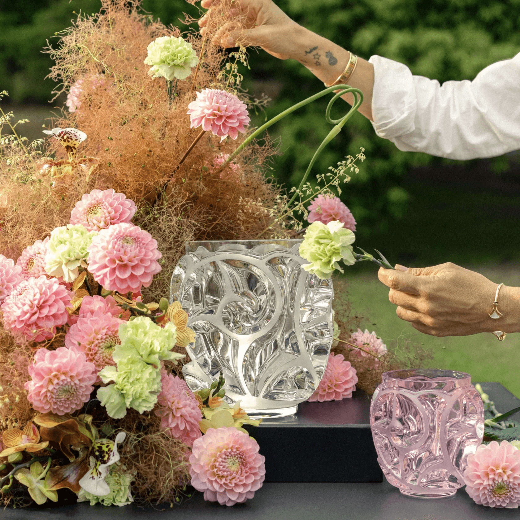 Lalique, Tourbillons vases, Vase, clear
