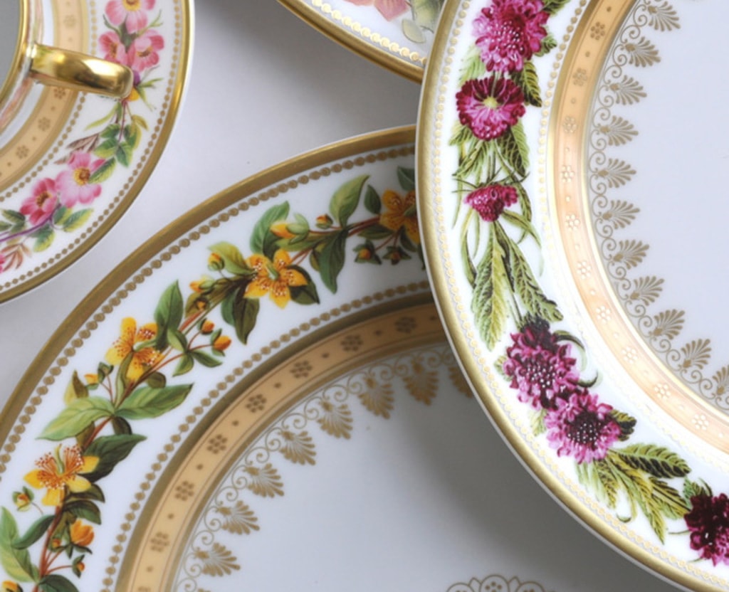 Bernardaud, Botanique, Salad plate, scabiosa