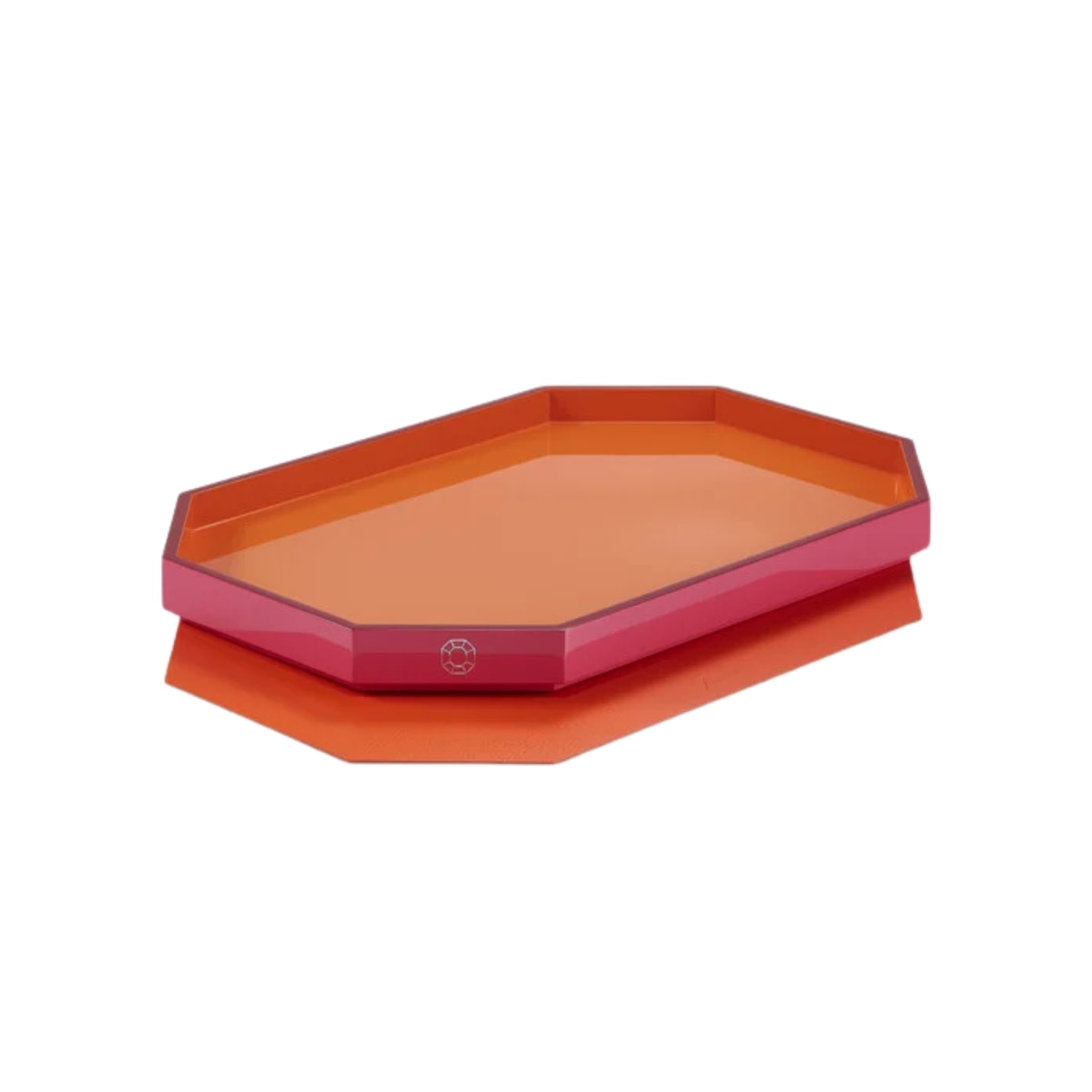 Baccarat, Octogone trays and coasters, Tray medium, orange