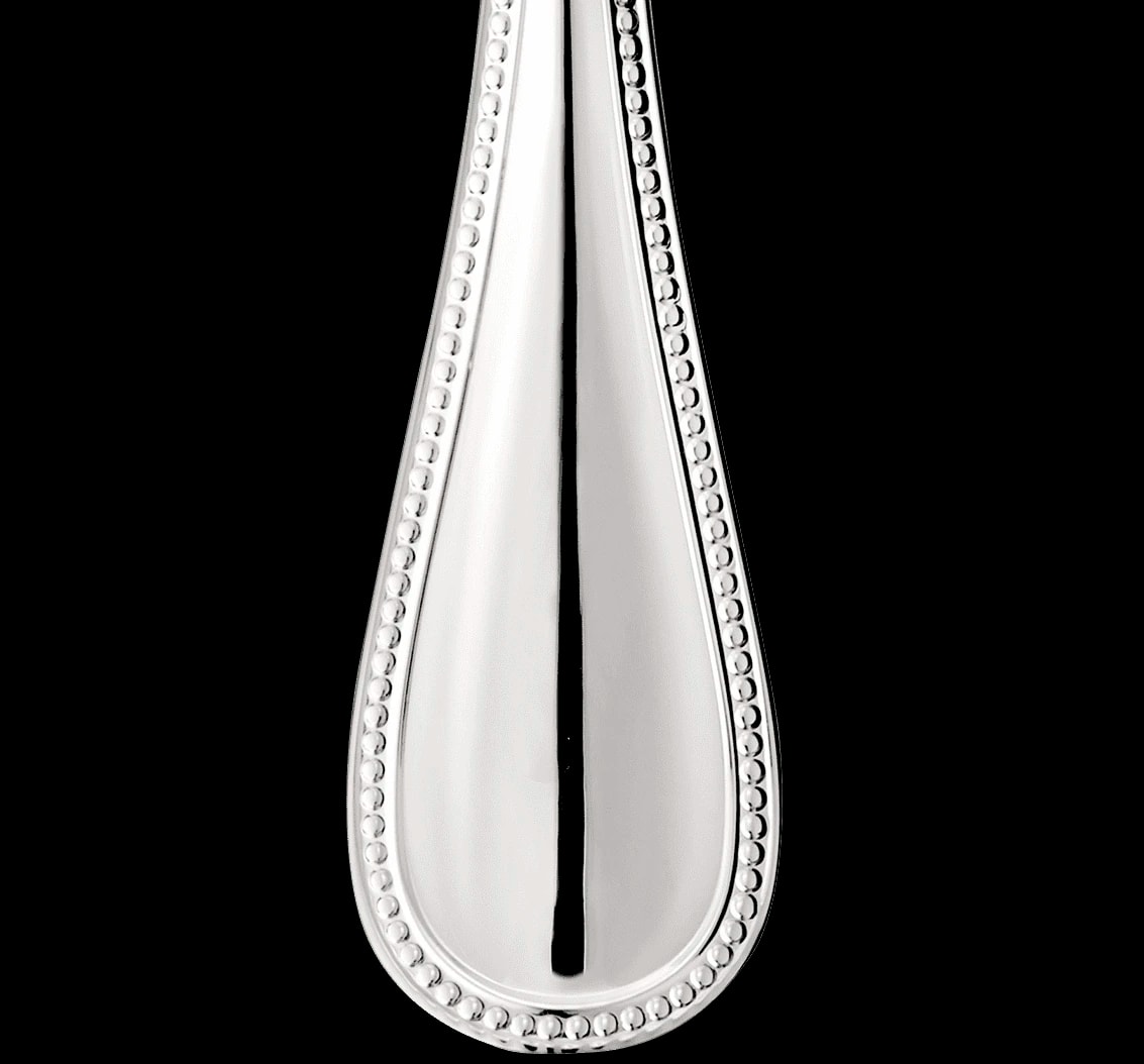 Christofle, Perles cutlery, stainless steel, Flatware set for 6 people (24 pieces) with chest