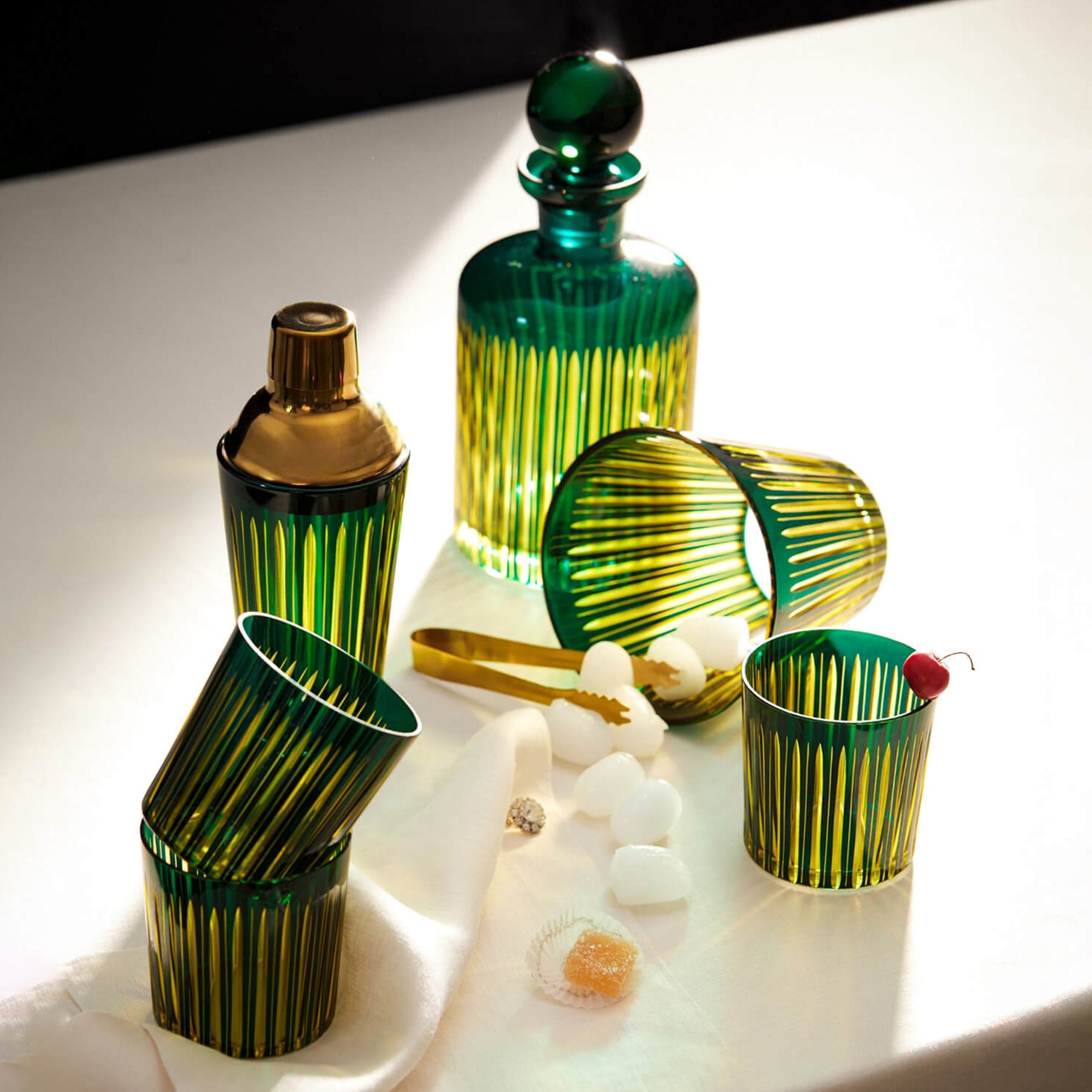 L'Objet, Prism, Ice bucket & tongs, green