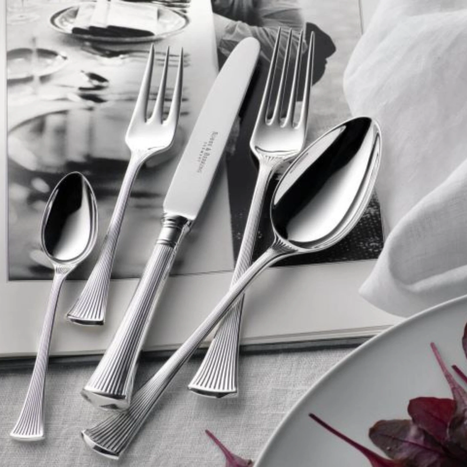 Robbe & Berking, Avenue cutlery, sterling silver, 5-piece place setting