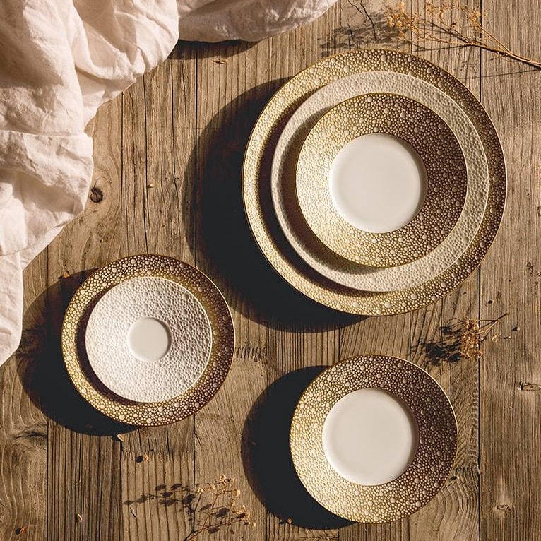 Bernardaud, Ecume Mordoré, Set of 4 coffee cups & saucers