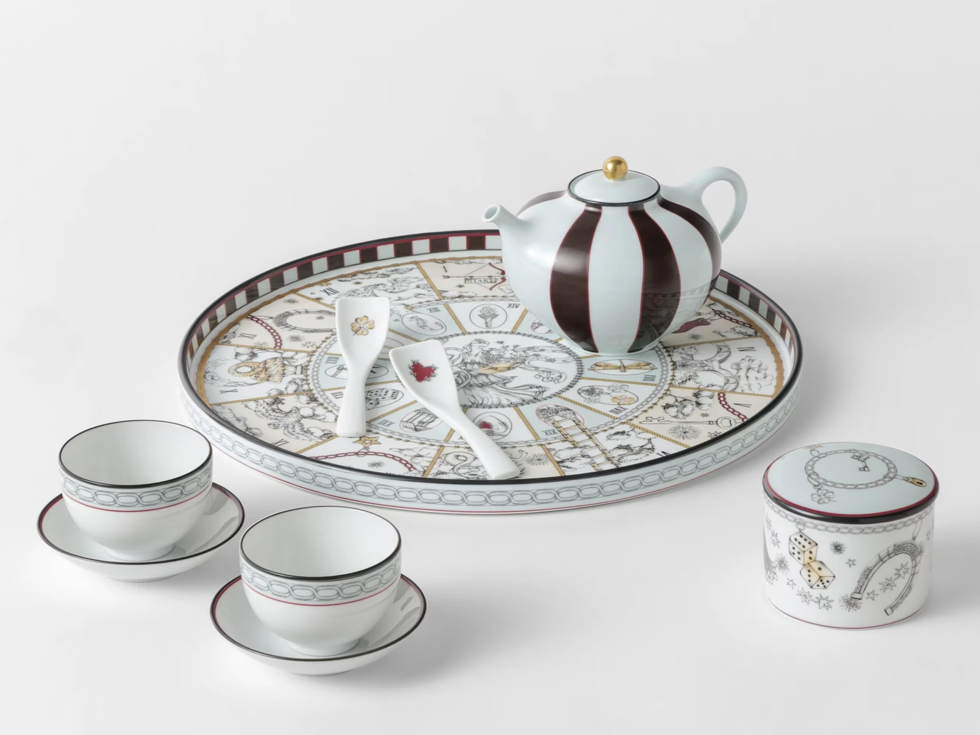 Ginori 1735, Fortunae, Set of 2 tea cups and saucers