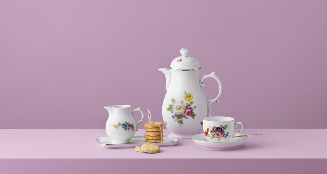 Fürstenberg Alt Fürstenberg bunte blume, Breakfast set for 6 persons