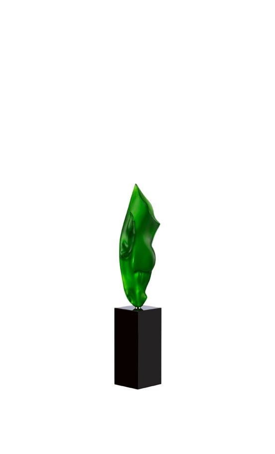 Lalique, Still water by Nic Fiddian Green, Limited edition sculpture, green