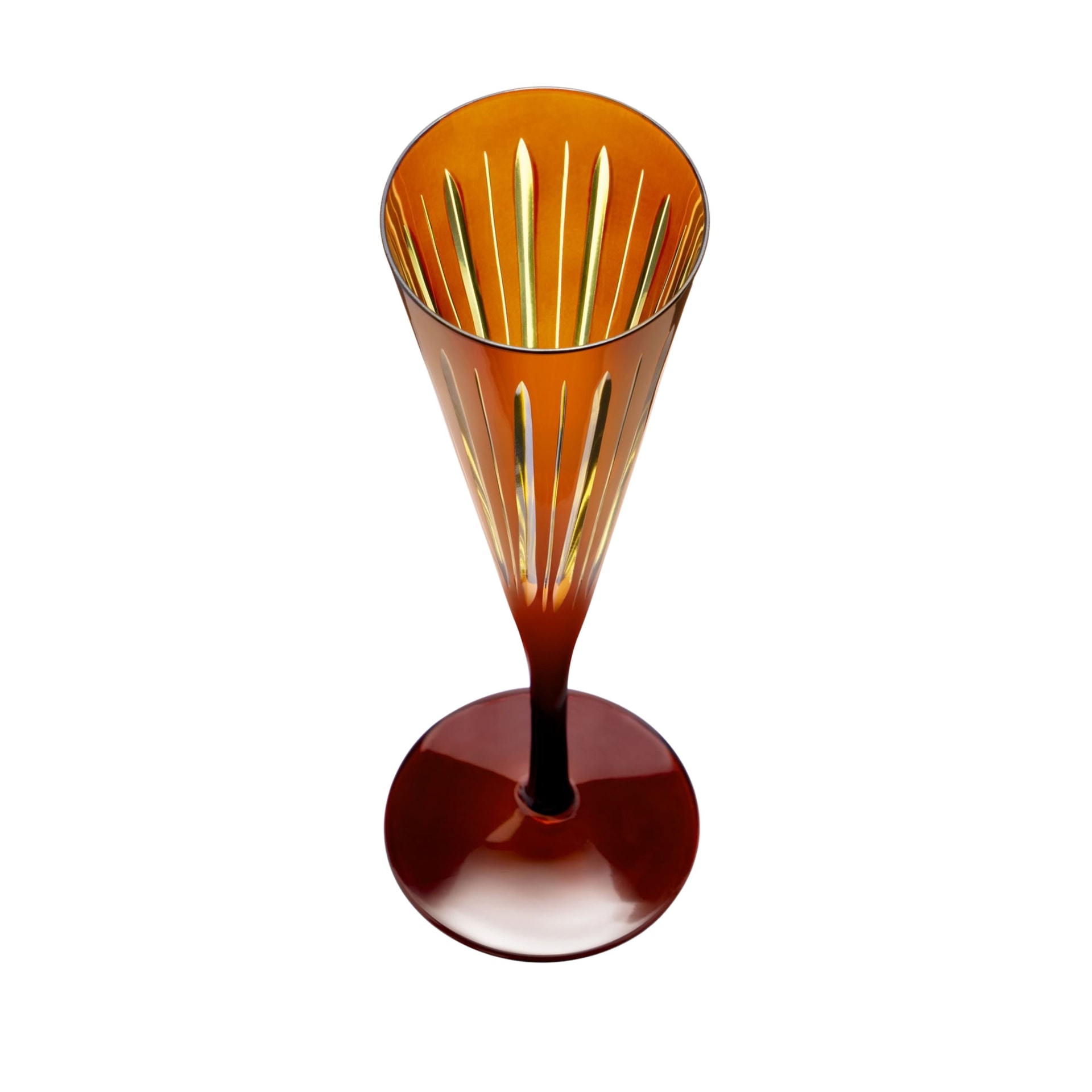 L'Objet, Prism, Set of 4 champagne flutes, amber
