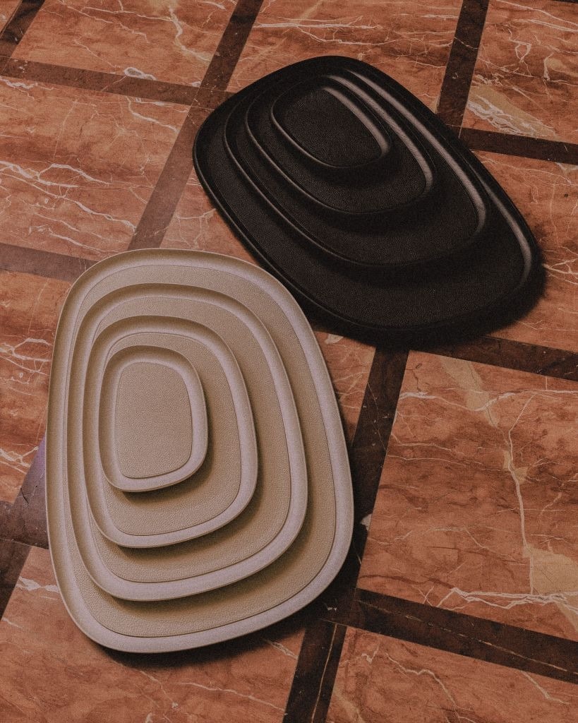 Giobagnara, Maris aluminium trays by Kelly Wearstler, Extra large rectangular tray, ivory