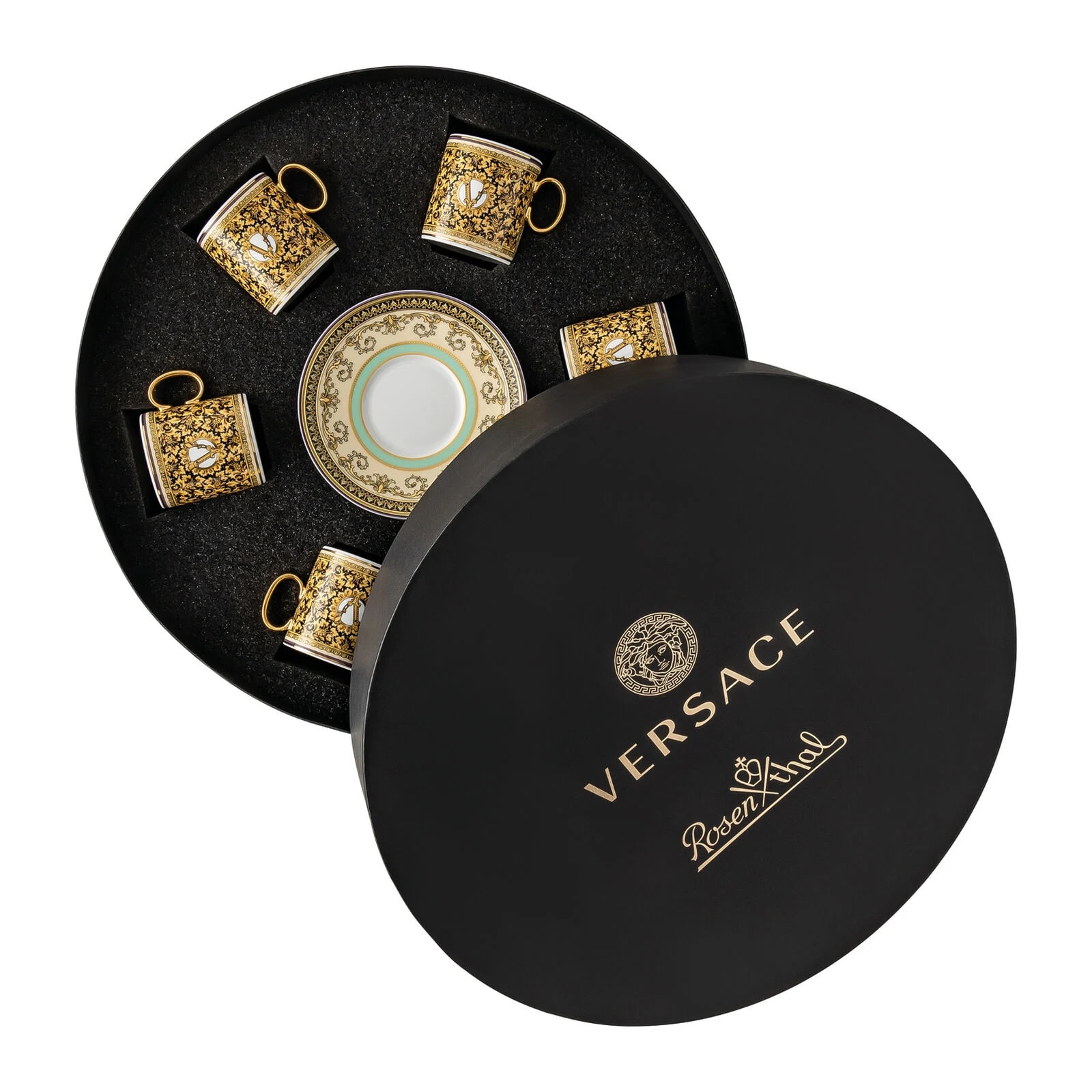 Versace, Barocco mosaic, Set of 6 espresso cups and saucers