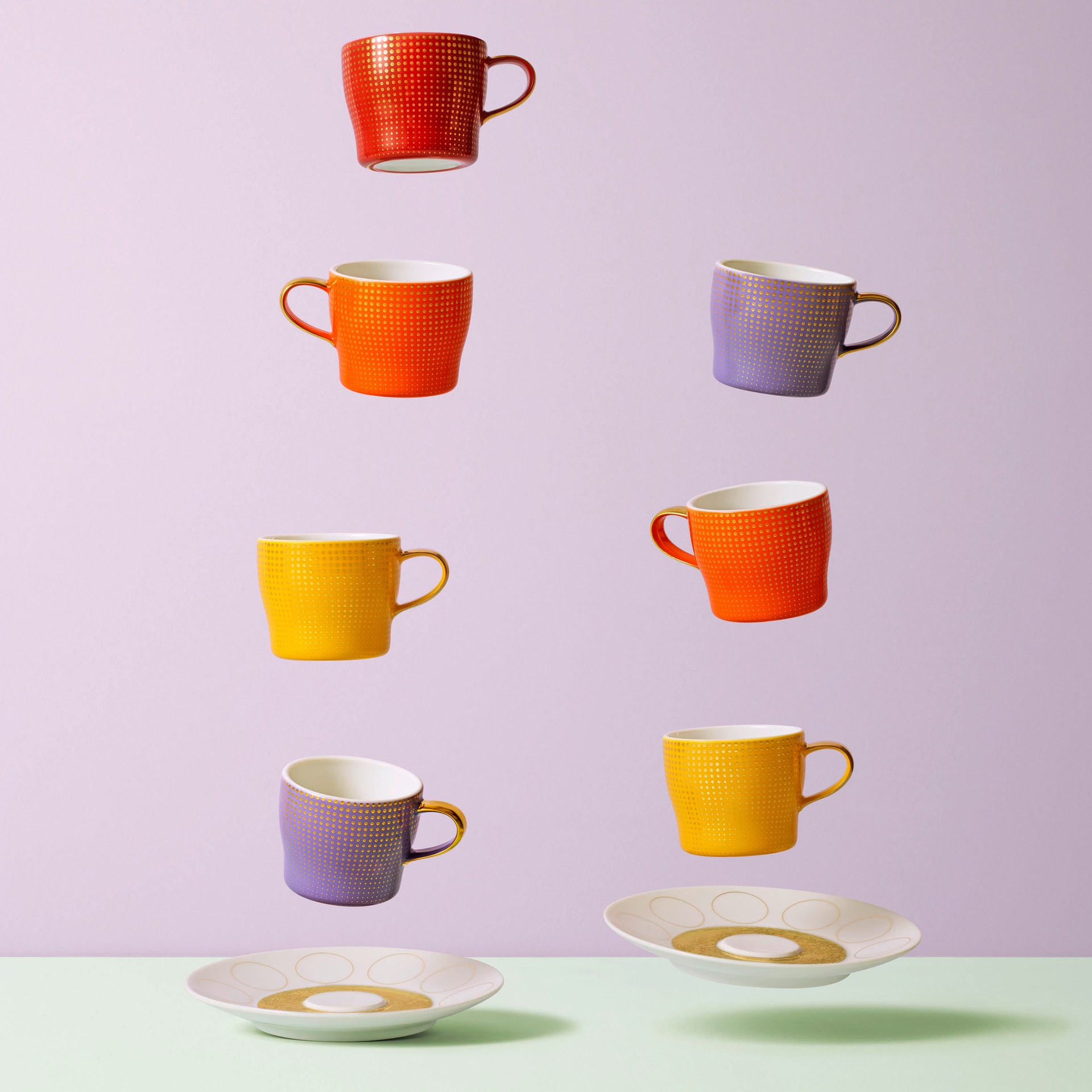 Fürstenberg, Auréole clair de lune, Espresso cup and saucer, red