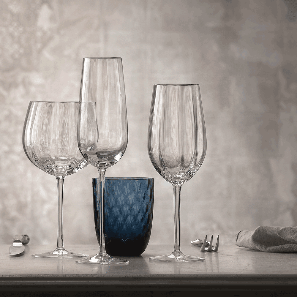 Nason Moretti, Tolomeo glasses, Flute glass, optic
